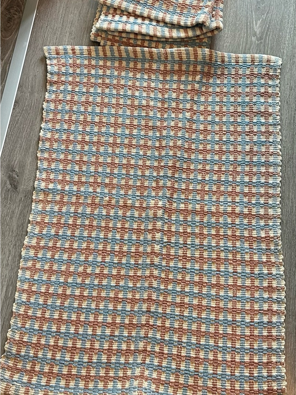 2 piece Multi-Color Woven Home Accent Runner - Blue, Cream & Brown
